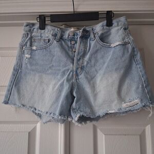 Universal Thread 90s Baggy Denim Shorts Womens 4 Mid Rise Distressed Button Fly